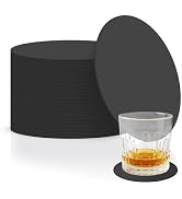 50 Pcs Disposable Paper Coasters(1MM), 4 Inch Round Black Cardboard Coasters for DIY Crafts Arts ...