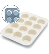 GreenLife 12-Cup Muffin Pan, PFAS-Free Healthy Nonstick Baking Tray, 11.4" x 1.9" x 15.9", Durabl...