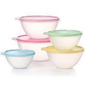 Tupperware Heritage Wonderlier 10 Piece Food Storage Bowl Set in Vintage Colors- Dishwasher Safe ...
