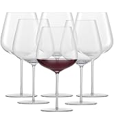 Zwiesel Glas Vervino Burgundy Red Wine Glass (Set of 6), Burgundy Glasses for Red Wine, Dishwashe...