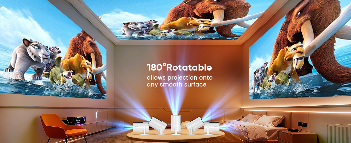 projector 180° rotatable