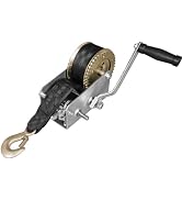 Jack Boss Hand Winch, 2000 lbs Pulling Capacity, Boat Trailer Winch Heavy Duty Rope Crank with 26...
