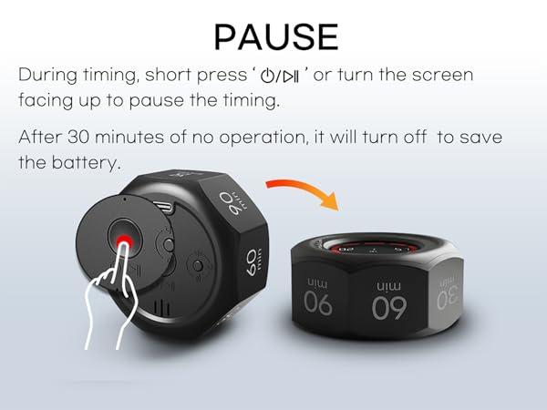 Creaviva digital visual pomodoro cube timer pause stopwatch