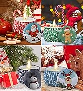 Christmas Candles, 4 Pack Scented Candles, Christmas Gift for Women, Soy Candles Set, 120H Burnin...