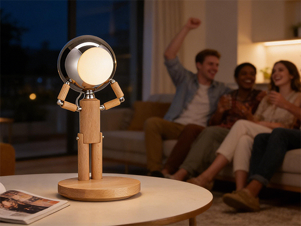 Rechargeable homey lamp for decor, robot moon lamp, pause moon lamp