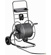 2026 Upgrade Hose Reel Cart with Wheels Holds up to 230ft of 1/2” Hose, All Steel Hose Holder Car...