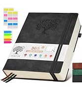 PERCUN A4 Lined Journal Notebook,365 Page Large Leather Journals for Writing Women Men,Hardcover ...