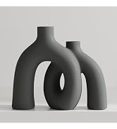 Hug Donut Decorative Vase Set - Dark Gray Modern Minimalism Industrial Style Vases Home Decor, Ma...
