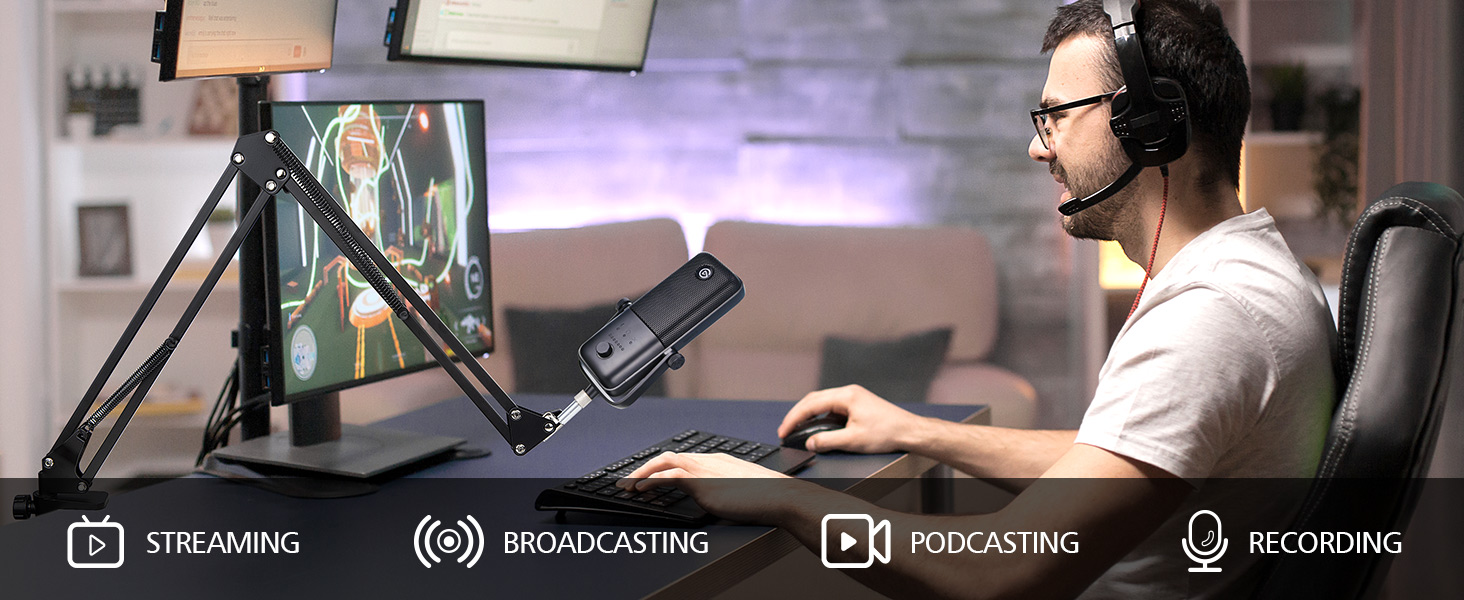 Suspension boom arm stand suitablely fit your Elgato Wave 3 mic