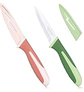 EANINNO Paring Knife Set, 2 PCS Kitchen Small Paring Knives 3.5" with Cover Silicone Handle Sharp...