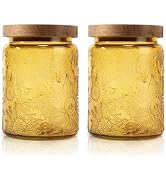 Prettidecor 24 FL OZ Vintage Glass Jar Airtight Storage Jar Container with Bamboo Lid Kitchen Cou...