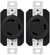 Yomiuwo 2 Pack NEMA L6-30R Flush Mount Locking Receptacle, 30 Amp 250V Twist Lock Outlet, 2 Pole ...