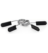 ProsourceFit Olympic Barbell Spring Clip Collar 2-inch Pair with Easy-Grip Handles for Weightlift...