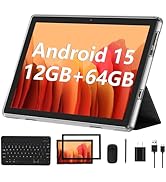 ECOPAD Android 15 Tablet, 10 Inch Tablets with Keyboard Mouse 12GB RAM + 64GB ROM +1TB Expand, 2 ...