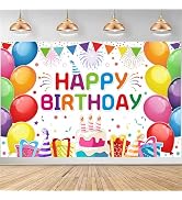 Happy Birthday Banner - Birthday Decorations for Kids Colorful Birthday Party Banners Welcome Hap...