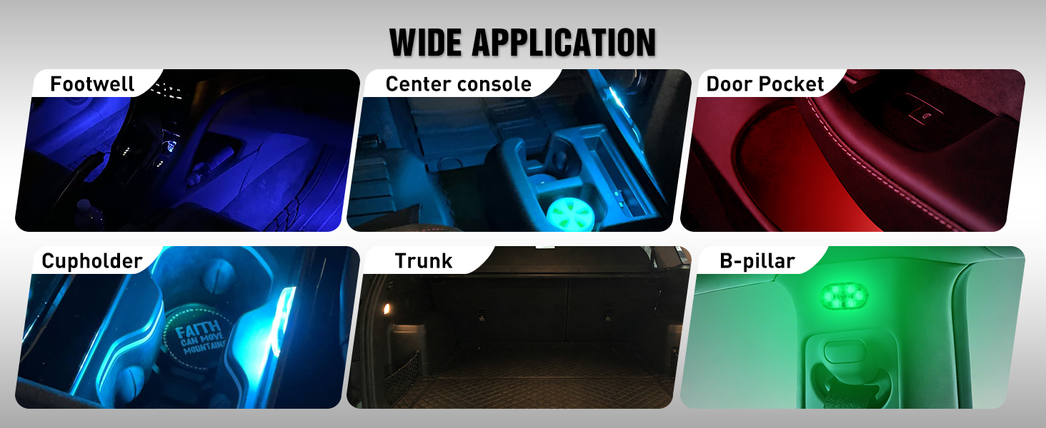 Nilight Wireless Magnetic RGB LED Interior Lights wide application