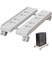 Adjustable Mobile CPU Stand, Ventilated Computer Tower Stand with 4 Caster Wheels Fits Most PC To...
