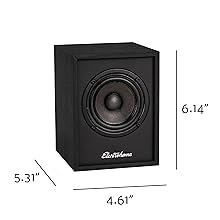 Electrohome Huntley Powered Bookshelf Speakers with Built-in Amplifier and 3" Drivers for Turntable