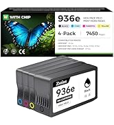 Remanufactured 936e Ink Cartridges 4-Pack with Chip Compatible Replacement for HP 936 936e Ink fo...