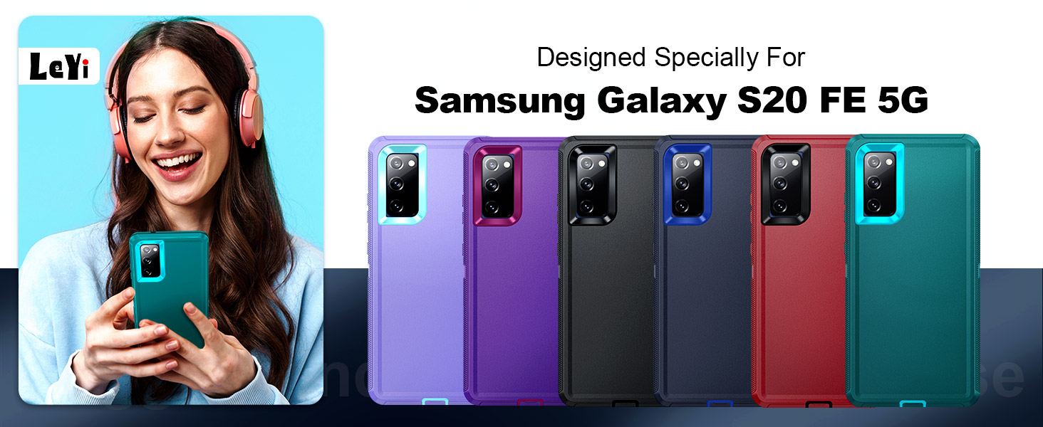 Samsung Galaxy S20 FE Phone Case: with 1Pack Tempered Glass Screen Protector, Heavy Duty 3 in 1