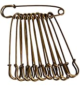 Bleiou 50 Pcs Safety Pins Heavy Duty Large Safety Pins Steel (Brown)
