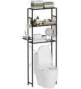 SAYGOER Glass Over The Toilet Storage Rack, 3-Tier Over-The-Toilet Storage, Adjustable Shelf Bath...