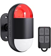 Motion Sensor Alarm Indoor: Wireless Motion Detector Alarm with Siren & Strobe (125dB, 328ft Remo...