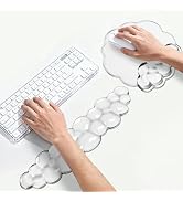 Keyboard Wrist Rest Set — Ergonomic Cloud Gel Wrist Rest Keyboard and Mouse Pad, Non-Slip Desk Ac...