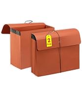 2 Packs Expanding File Folder with Flap and Cord Closure,5 Inch Expansion Accordion File Organize...
