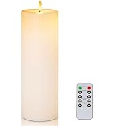 Raycare 4'' X 13'' Large Waterproof Outdoor Flameless Candle, Battery Operated LED Candles with R...