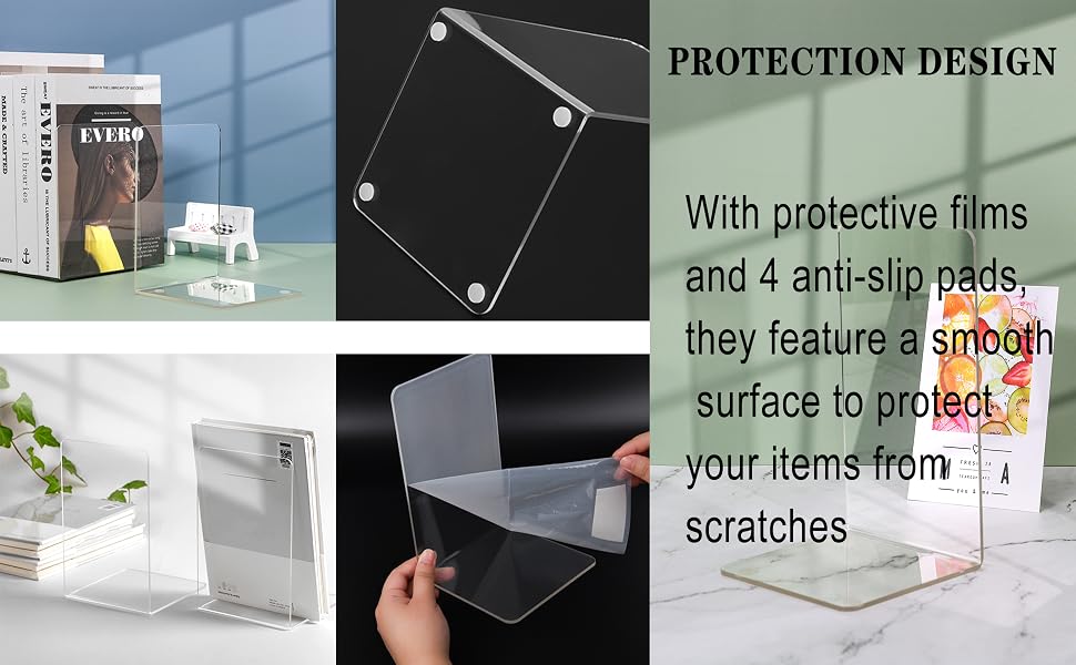 INVISIBLE BOOK ENDS ANTI-SLIP PAD DESIGN