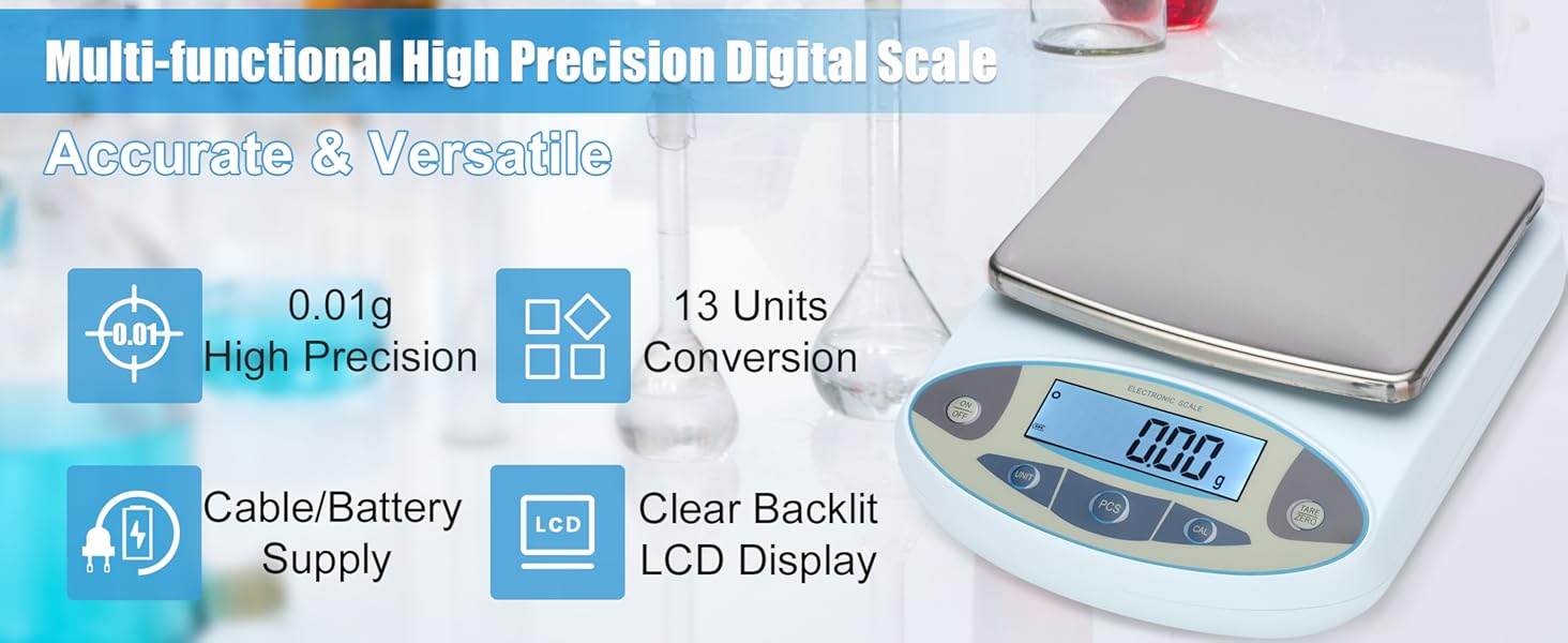 Lab Scale 5000gx0.01g Analytical Balance