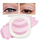 Single Glitter Shimmer Pink Light Purple Eyeshadow,Bright High Pigment Intense Monochrome Eye Sha...