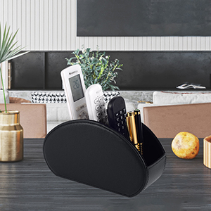 Black curved remote control stand living room