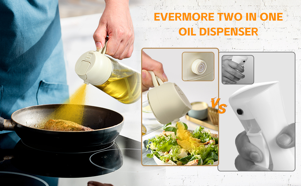 2 in 1 oil dispenser and oil sprayer