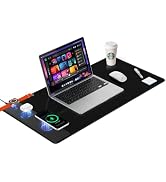 Mouse Pad with Magnetic Wireless Charging, Large Desk Mat, Non-Slip Mouse Mat, Keyboard Pad for G...