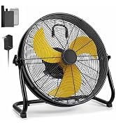 Cordless Floor Fan Compatible with Dewalt 20V Max Battery (Tool Only), 18" Brushless Industrial ...