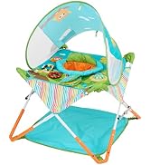 Bright Starts Pop 'N Jump Portable Baby Jumper, Foldable Indoor/Outdoor Baby Jumper with Owl Fore...