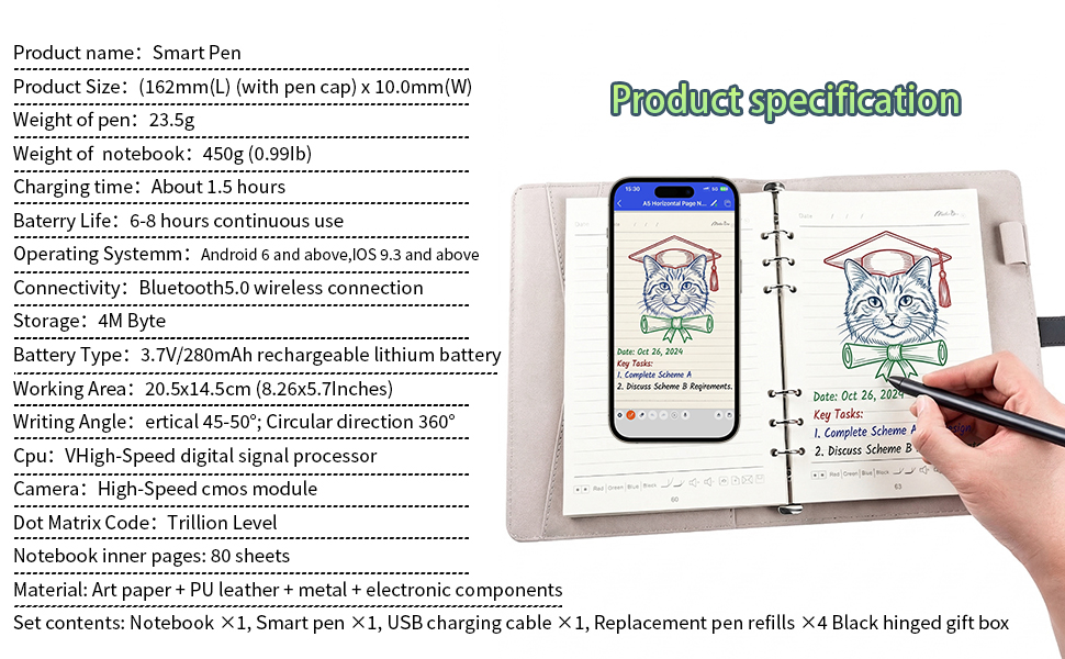 electronic notebook with pen