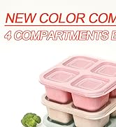 BE OVER QUALITY 6 Pack Snack Containers, 4 Compartment Snack Containers Bento Snack Box, Reusable...