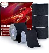 Kinesiology Tape (4 Rolls Pack),Waterproof Athletic Tape for Pain Relief,Brace & Elastic Supports...
