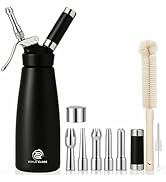 Professional 500 ml Aluminum Whipped Cream Dispenser With 5 Decorating Tips -Whipped Cream Maker ...