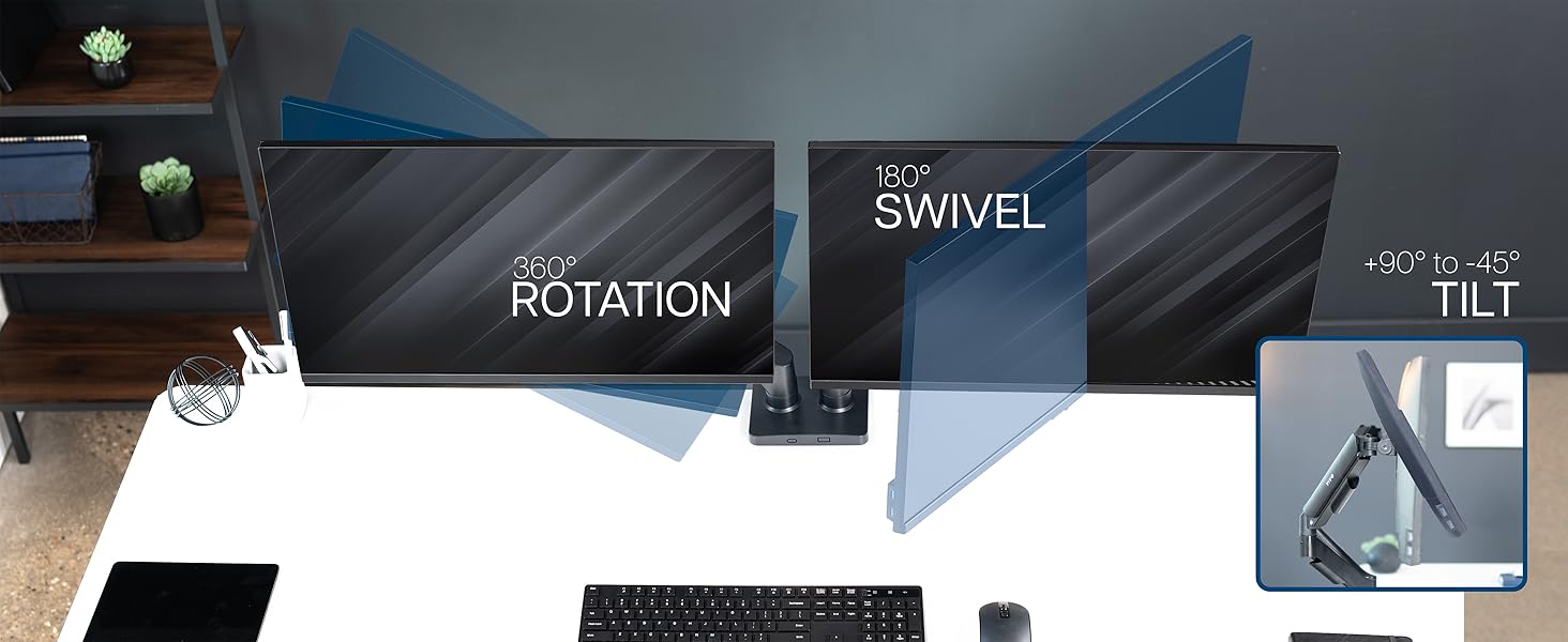 Dual Monitor Counterbalance Desk Mount