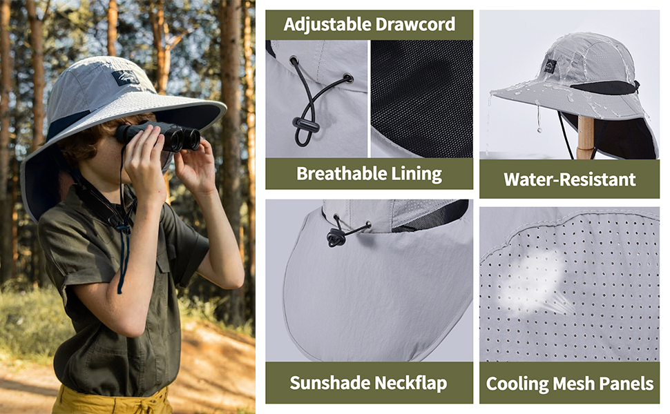 WATER RESISTANT COOLING MESH PANELS SUNSHADE NECKFLAP
