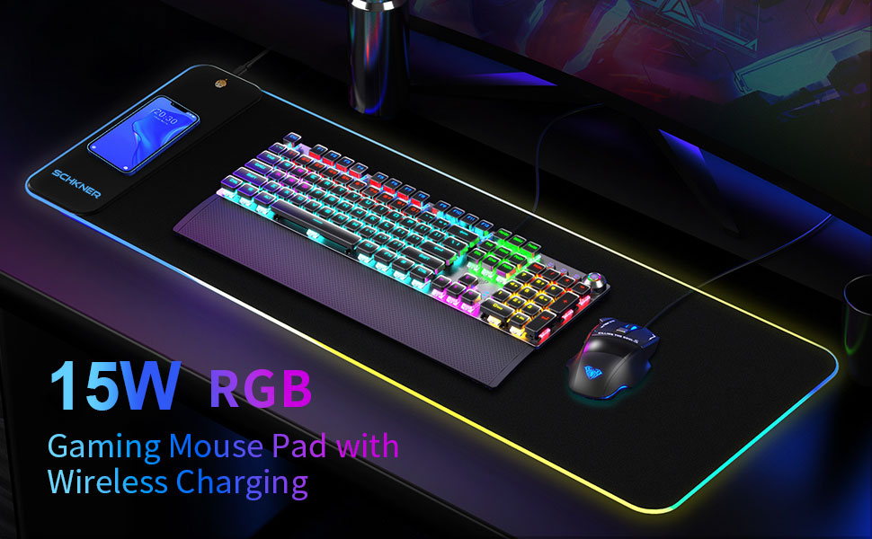 mouse pad with 15w wireless charging