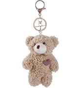 DPWOUM Brown Bear Pink Heart Keychain, Keychain Soft Cotton Key Chain DIY, Crafts Stuffed Animals...