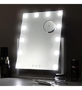 HIEEY Vanity Mirror with Lights, Hollywood Lighted Makeup Mirror with 12 LED Lights, Three Color ...
