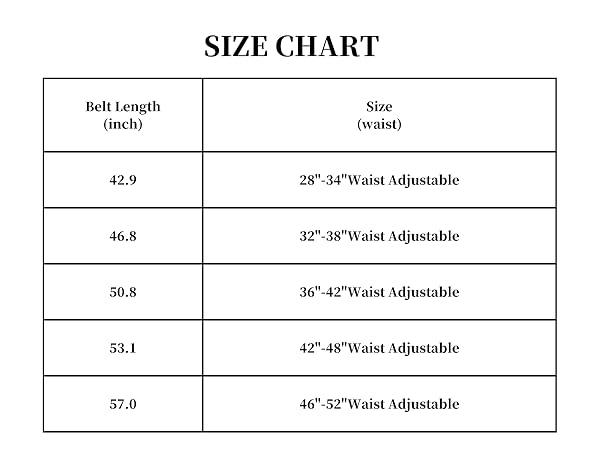size chart
