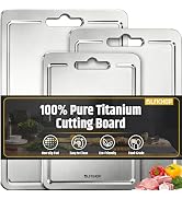 3-Piece Titanium Cutting Board Set with Juice Groove – Double-Sided for Raw Meat & Veggies, Non-S...
