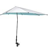Prospo Adjustable Beach Umbrella with Universal Clamp, Portable UPF 50+ UV Protection Umbrella fo...